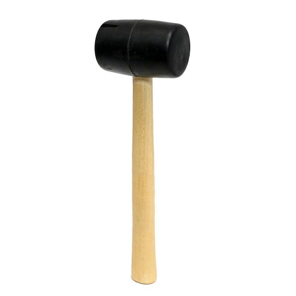 Pinpoint 8 oz Rubber Mallet Hammer with Black Head & Hardwood Handle PI2751268 - main
